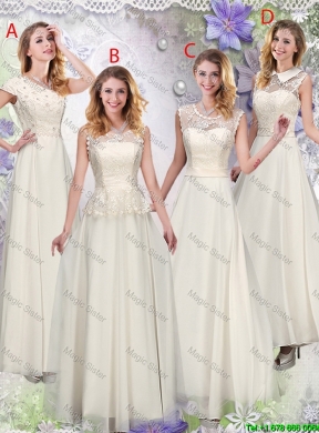 2016 Fashionable Appliques Bridesmaid Dresses with High Neck