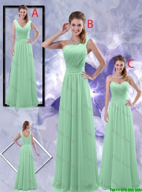 Classical Apple Green One Shoulder Bridesmaid Dresses with Zipper up