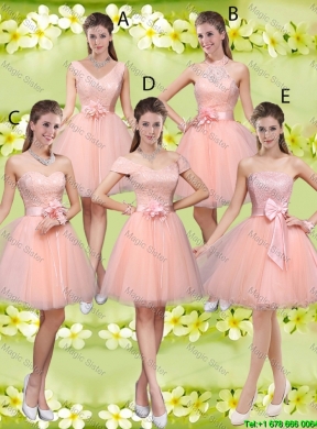 Discount Off the Shoulder Hand Made Flowers Bridesmaid Dresses in Baby Pink