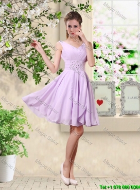 Exclusive Straps Beaded Bridesmaid Dresses with Mini Length