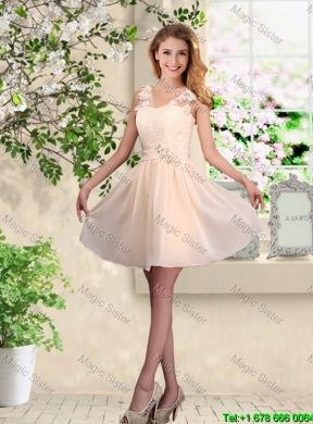 Lovely One Shoulder Bridesmaid Dresses with Hand Made Flowers