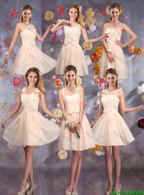 Lovely One Shoulder Bridesmaid Dresses with Hand Made Flowers