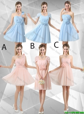 Decent One Shoulder Bridesmaid Dresses with Hand Made Flowers