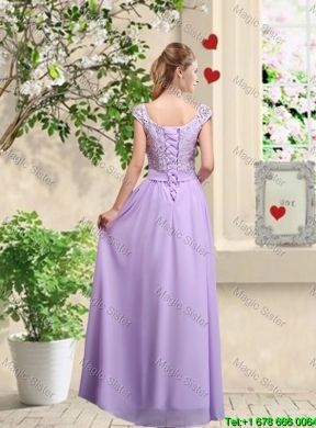 New Style Laced and Bowknot Bridesmaid Dresses with Square