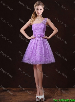 2015 Popular Laced Lilac Prom Dresses with A Line