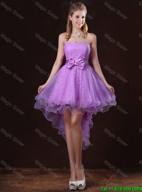 2015 Popular Laced Lilac Prom Dresses with A Line