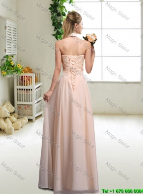 Elegant Laced and Bowknot Prom Dresses with Halter Top