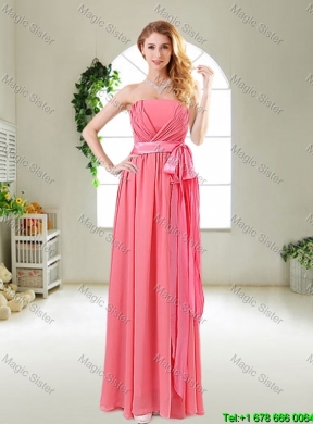 Fashionable Ruched Prom Dresses in Watermelon Red