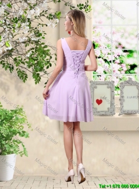 Popular V Neck Lavender Prom Dresses with Beading