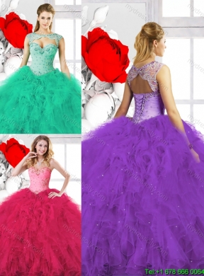 2015 Winter Exclusive Sweetheart Quinceanera Gowns with Beading and Ruffles