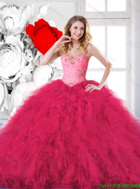 2015 Winter Exclusive Sweetheart Quinceanera Gowns with Beading and Ruffles