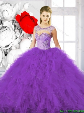 2015 Winter Exclusive Sweetheart Quinceanera Gowns with Beading and Ruffles