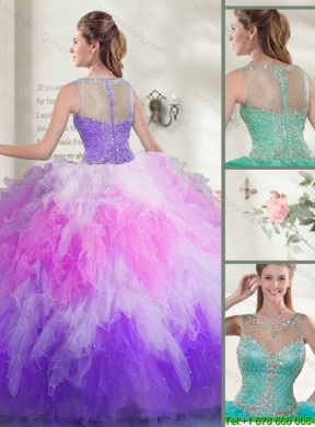 2016 Gorgeous Beaded Sweet 16 Dresses with Ruffles