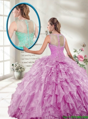 2016 New Style Ball Gown Beaded Sweet 16 Gowns in Lilac