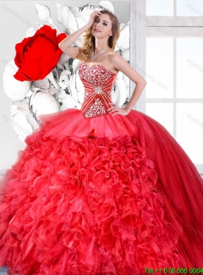 2016 Spring Pretty Sweetheart Detachable Quinceanera Dresses with Ruffles