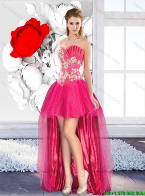 2016 Summer Hot Pink Affordable Detachable Sweet 16 Dresses with Beading