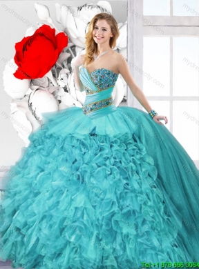 2016 Summer Modest Beaded Detachable Quinceanera Dresses with Sweetheart