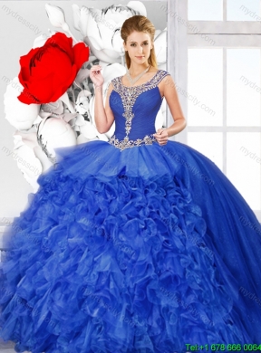 Popular Beaded and Ruffles Detachable Sweet 16 Dresses for 2016