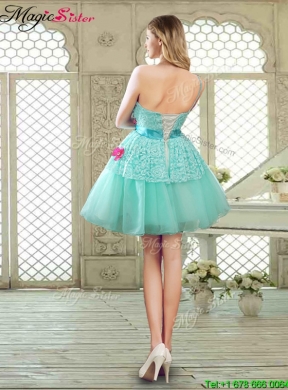 Elegant A Line Appliques and Lace Prom Dresses with One Shoulder