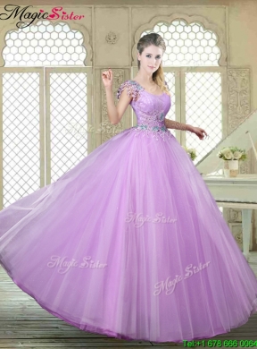 Perfect Ball Gown Scoop Quinceanera Gowns with Appliques