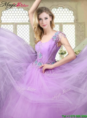 Perfect Ball Gown Scoop Quinceanera Gowns with Appliques