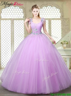 Perfect Ball Gown Scoop Quinceanera Gowns with Appliques