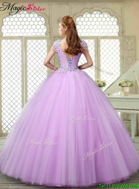 Perfect Ball Gown Scoop Quinceanera Gowns with Appliques