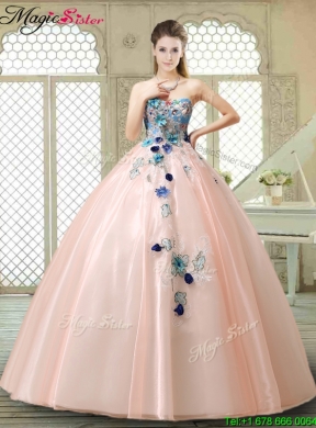 Perfect Strapless Sweet 16 Gowns with Appliques and Embroidery