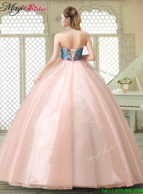 Perfect Strapless Sweet 16 Gowns with Appliques and Embroidery