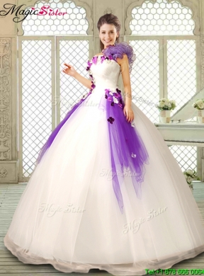 Pretty Appliques and Ruffles Quinceanera Gowns in Multi Color