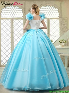 Cheap Aqua Blue Quinceanera Gowns with Appliques and Ruffles 179.56