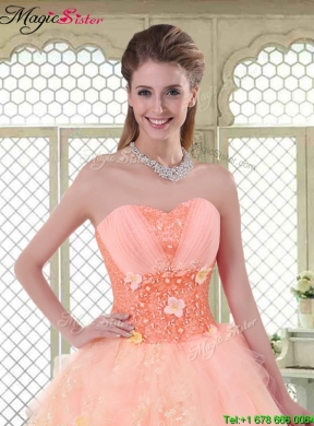 Beautiful Appliques and Beading Sweet 16 Dresses with Sweetheart