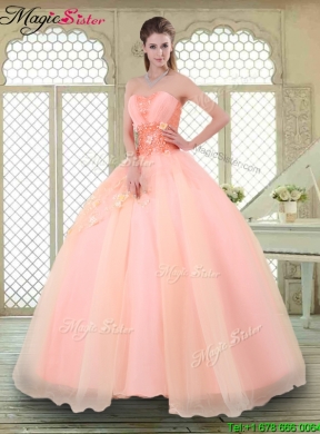 Beautiful Appliques and Beading Sweet 16 Dresses with Sweetheart