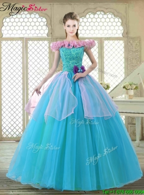 Classical Off the Shoulder Quinceanera Gowns with Ruffles and Bowknot