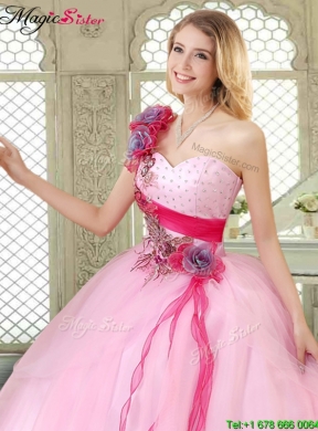 New Arrivals Beading Quinceanera Gowns with One Shoulder