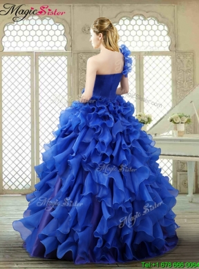 New Arrivals One Shoulder Ruffles Quinceanera Gowns for 2016