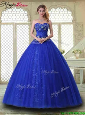 Pretty Ball Gown Sweetheart Quinceanera Dresses in Royal Blue