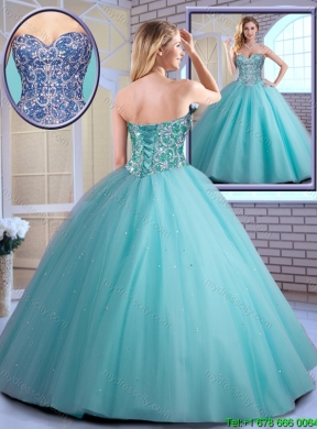 2016 Perfect Beading Ball Gown Sweet 16 Dresses with Lace Up