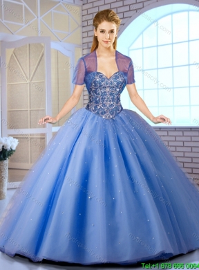 2016 Perfect Beading Ball Gown Sweet 16 Dresses with Lace Up