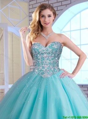 2016 Perfect Beading Ball Gown Sweet 16 Dresses with Lace Up