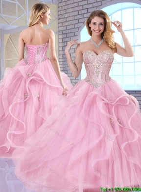 Elegant Sweetheart Lace Up Quinceanera Dresses with Beading