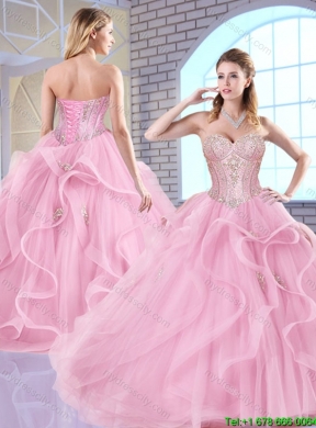 Elegant Sweetheart Lace Up Quinceanera Dresses with Beading