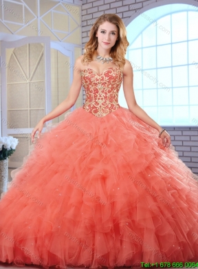 Perfect Sweetheart Quinceanera Gowns with Beading and Ruffles