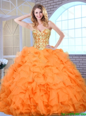 2016 Beautiful Sweetheart Quinceanera Dresses with Beading and Ruffles