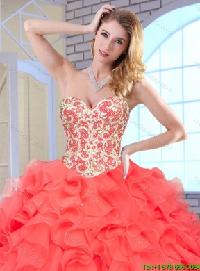 2016 Beautiful Sweetheart Quinceanera Dresses with Beading and Ruffles