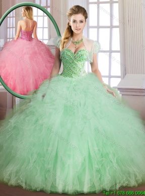 2016 Classical Sweetheart Quinceanera Gowns with Beading and Ruffles