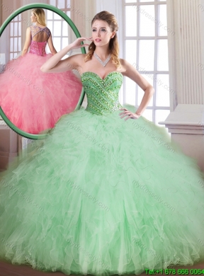 2016 Classical Sweetheart Quinceanera Gowns with Beading and Ruffles