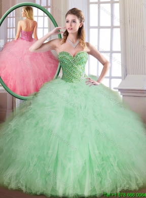 2016 Classical Sweetheart Quinceanera Gowns with Beading and Ruffles