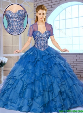 Gorgeous Beading and Ruffles Quinceanera Gowns with Sweetheart