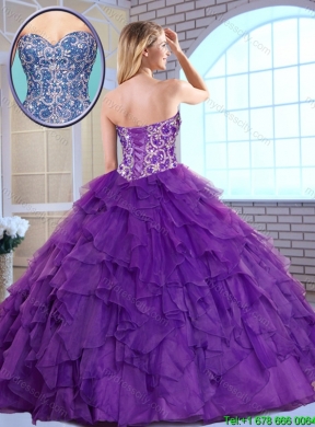 Gorgeous Beading and Ruffles Quinceanera Gowns with Sweetheart